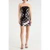 Le Lis Sequin Polka Dot Minidress In Brown