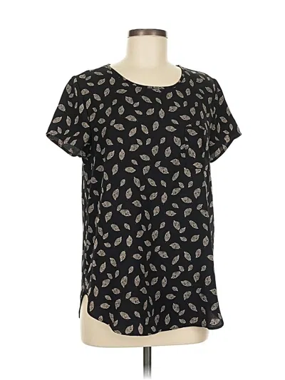 Pre-owned Le Lis Short Sleeve Blouse In Black
