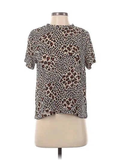 Pre-owned Le Lis Short Sleeve Blouse In Brown