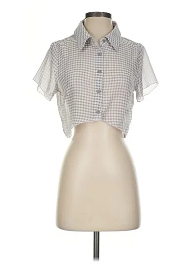Pre-owned Le Lis Short Sleeve Blouse In Silver