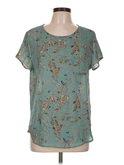 Pre-owned Le Lis Short Sleeve Blouse In Teal
