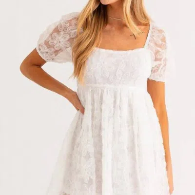 Le Lis Short Sleeve Mini Dress In White