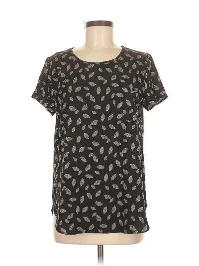 Pre-owned Le Lis Short Sleeve Top Black Crew Neck Tops