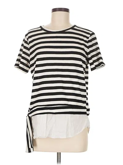 Pre-owned Le Lis Short Sleeve Top Black Crew Neck Tops