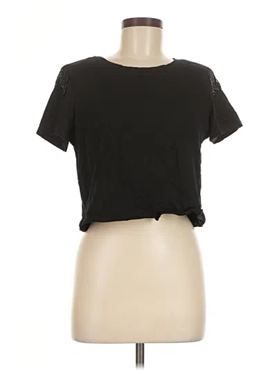 Pre-owned Le Lis Short Sleeve Top Black Keyhole Neckline Tops