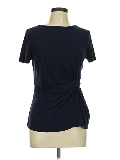 Pre-owned Le Lis Short Sleeve Top Blue Cowl Neck Tops