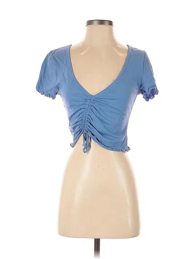 Le Lis Short Sleeve Top Blue Sweetheart Neckline Tops