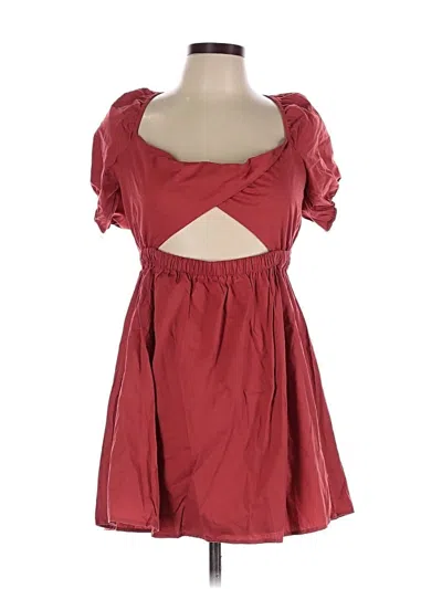 Pre-owned Le Lis Short Sleeve Top Burgundy Sweetheart Neckline Tops