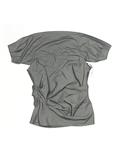 Pre-owned Le Lis Short Sleeve Top Gray Boatneck Tops