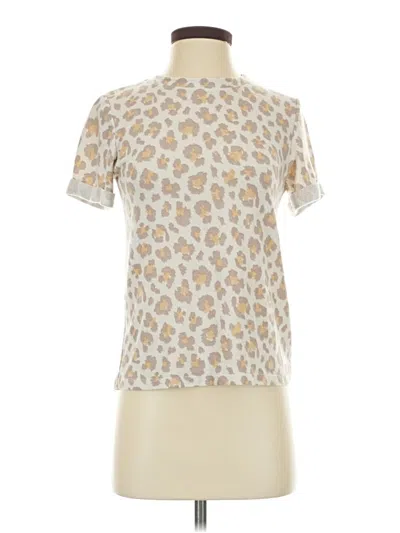 Pre-owned Le Lis Short Sleeve Turtleneck In Ivory