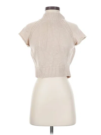 Pre-owned Le Lis Short Sleeve Turtleneck In Tan
