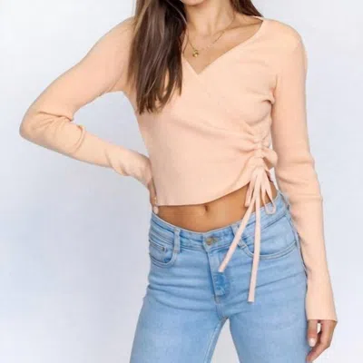 Le Lis Side Cinched Top In Apricot In Beige