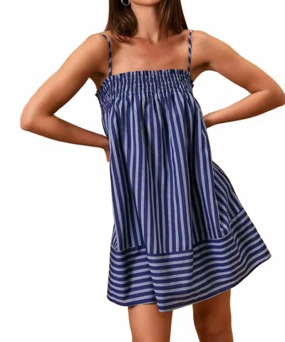 Le Lis Sleeveless Mini Dress In Navy Stripe In Blue