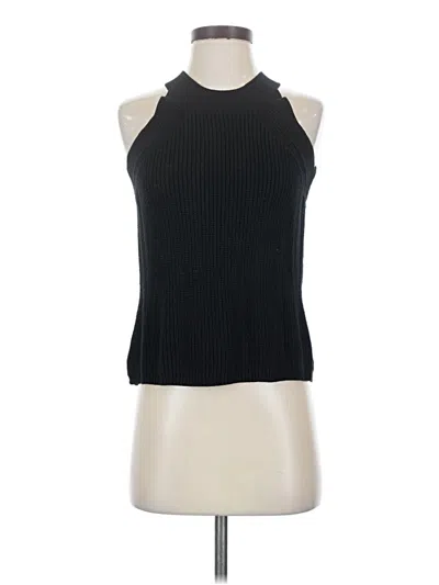 Pre-owned Le Lis Sleeveless Top Black Halter Neckline Tops