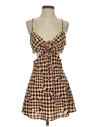 Pre-owned Le Lis Sleeveless Top Brown Square Neckline Tops