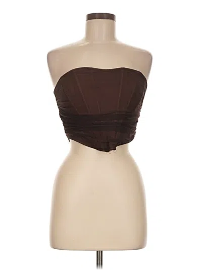 Pre-owned Le Lis Sleeveless Top Brown Strapless Neckline Tops