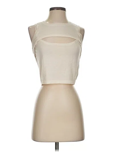 Le Lis Sleeveless Top Ivory Halter Neckline Tops