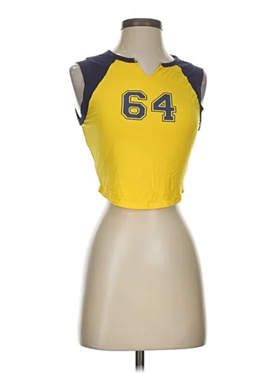Pre-owned Le Lis Sleeveless T-shirt In Yellow