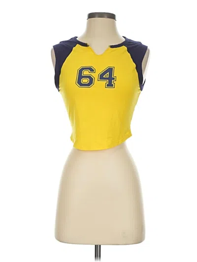 Pre-owned Le Lis Sleeveless T-shirt In Yellow