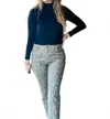 Le Lis Snake Denim Ankle Pants In Olive-snake In Multi