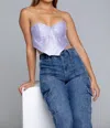 Le Lis Stella Corset Top In Lavender Multi