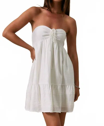 Le Lis Strapless Babydoll Dress In White