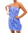 Le Lis Strapless Mini Dress In Blue In Blue
