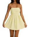 Le Lis Strapless Mini Dress In Light Yellow In Yellow