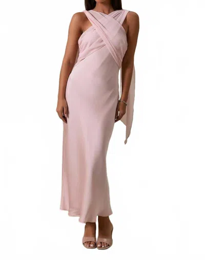 Le Lis Strapless Scarf Midi Dress In Blush In Pink