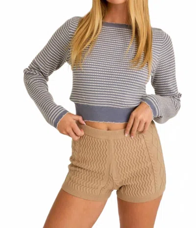 Le Lis Striped Boat Neck Sweater In Blue/cream In Gray