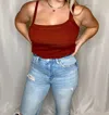 Le Lis Sublime Asymmetrical Bodysuit In Rust