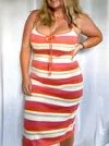Le Lis Summer Crush Striped Knit Midi Dress In Multi