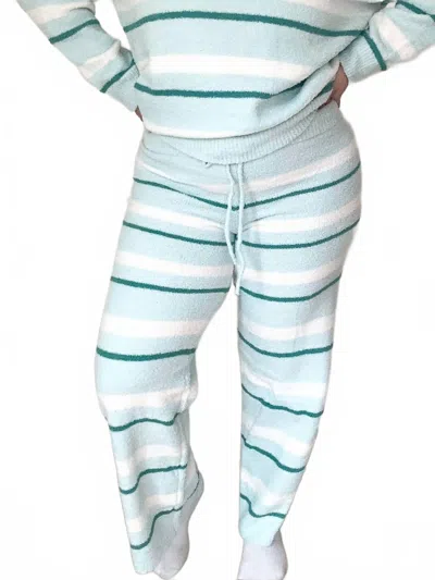Le Lis Sunday Morning Wide-leg Sweater Pants In Mint In Blue