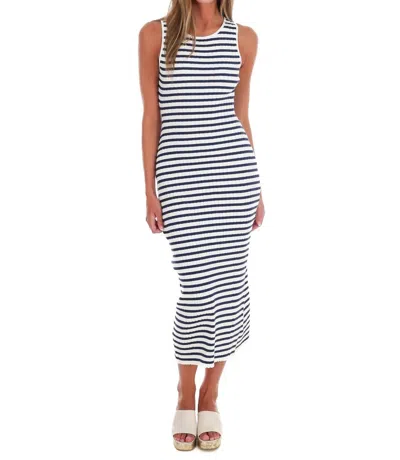 Le Lis Sweet Land Of Liberty Striped Midi Dress In Navy In Blue