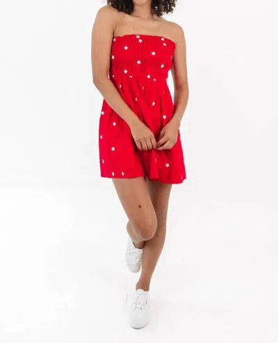 Le Lis Sweet Liberty Strapless Mini Dress In Red In Multi