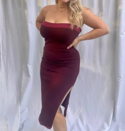 Le Lis Sweet Revenge Knit Midi Dress In Plum In Burgundy