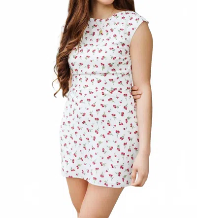 Le Lis Sweetest Thing Print Mini Dress In Floral White In Multi