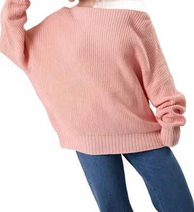 Le Lis Sylvia Funnel Neck Sweater Top In Pink
