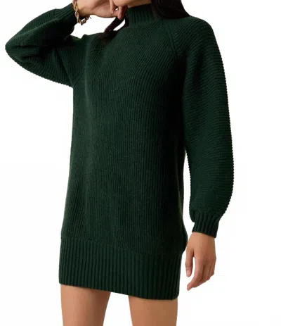 Le Lis Tana Mock Neck Sweater Dress In Hunter Green