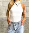 Le Lis Tania Mock Bodysuit In Off White