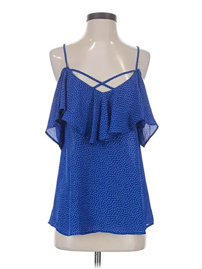Pre-owned Le Lis Tank Top Blue Cold Shoulder Neckline Tops