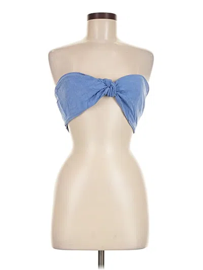 Pre-owned Le Lis Tank Top Blue Strapless Neckline Tops