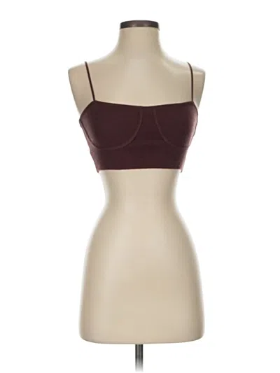 Pre-owned Le Lis Tank Top Burgundy Strapless Neckline Tops
