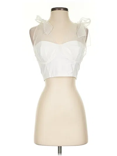 Pre-owned Le Lis Tank Top Ivory Strapless Neckline Tops