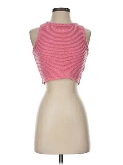 Pre-owned Le Lis Tank Top Pink Halter Neckline Tops