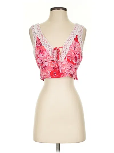 Pre-owned Le Lis Tank Top Pink Strapless Neckline Tops