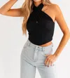 Le Lis Tell All Halter Corset In Black