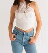 Le Lis Tell All Halter Corset In White