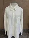 Le Lis Textured Collared Top In White