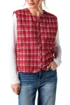 Le Lis That's So True Plaid Vest In Red In Red